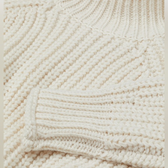 H&M Cream Cowl Neck Sweater with Balloon Sleeves - Picture 2 of 5